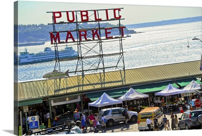 People in a public market, Pike Place Market, Seattle, Washington State
