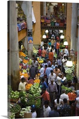 People shopping in a vegetable market, Central Market, Port Louis, Mauritius