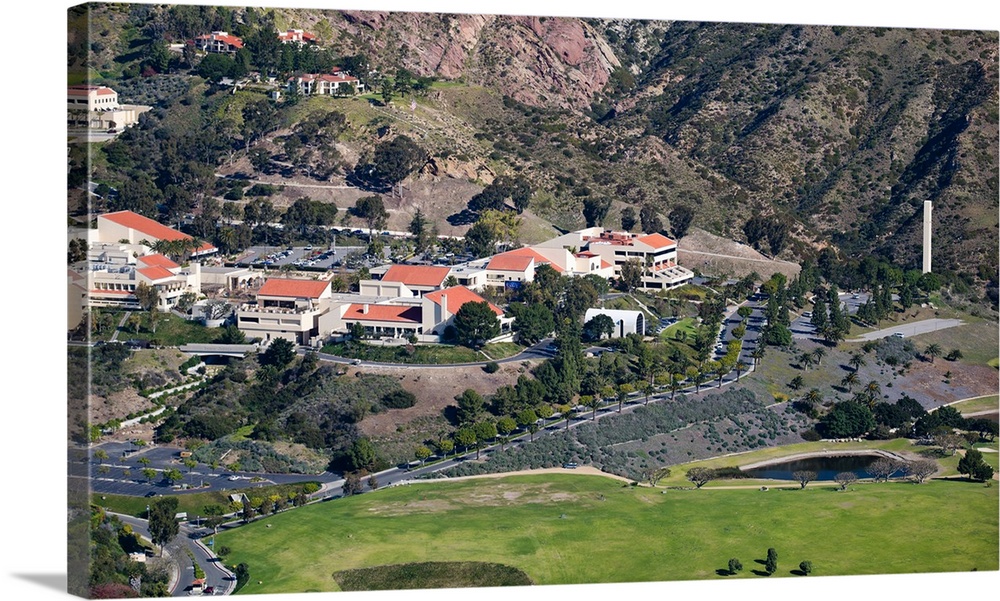 Pepperdine University on a hill, Malibu, Los Angeles County, California, USA