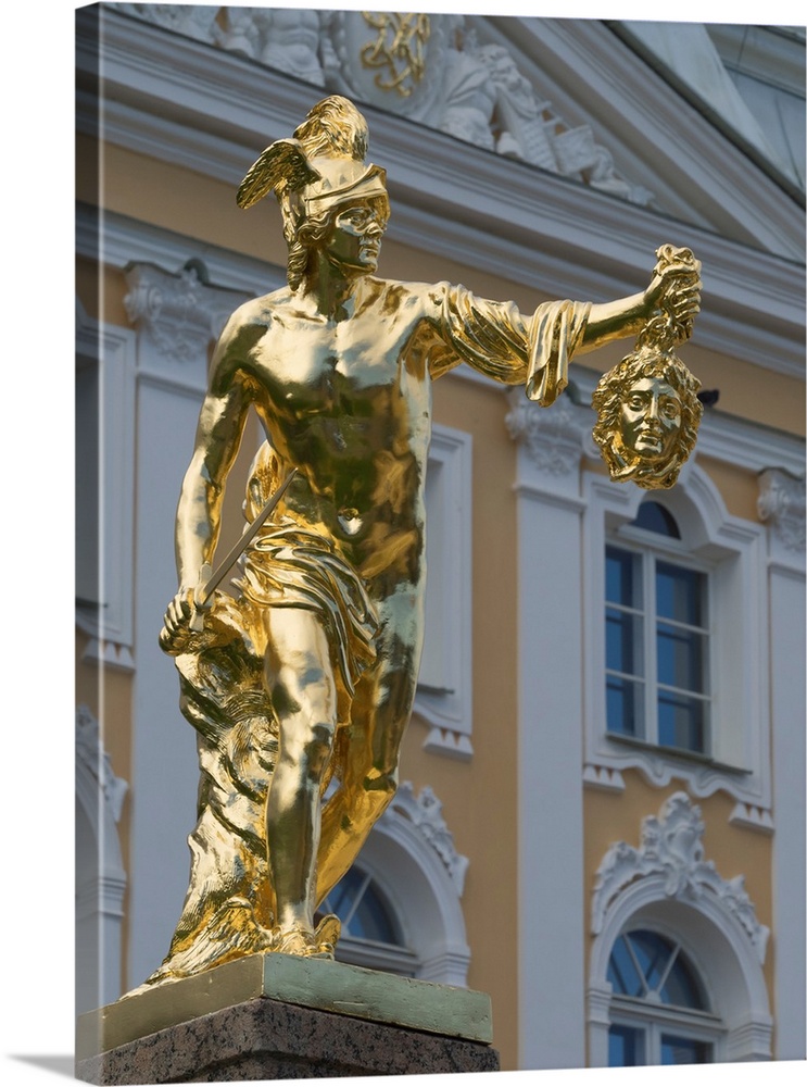 Perseus statue at Grand Cascade in Peterhof Grand Palace, Petergof, St. Petersburg, Russia