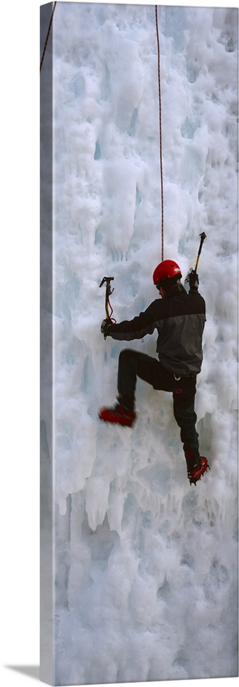 Person Ice Climbing Banff National Park Alberta Canada Wall Art Canvas Prints Framed Ls Great Big - Climbing Wall Art Canada
