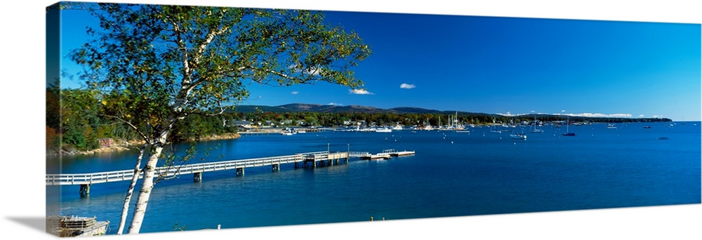 Pier at a harbor, Southwest Harbor, Mount Desert Island, Hancock County, Maine, USA.