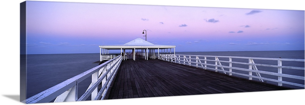 Pier at dusk, Shorncliffe Pier, Shorncliffe, Brisbane, Queensland, Australia