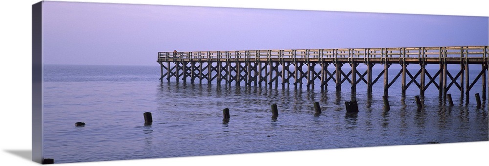 Pier in a river, Port Mahon Fishing Pier, Port Mahon, Delaware River