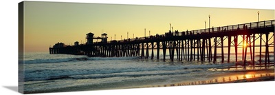 Pier in the ocean at sunset Oceanside San Diego County California