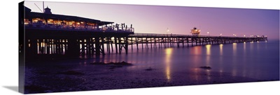 Pier lit up at night, San Clemente Pier, San Clemente, Orange County, California