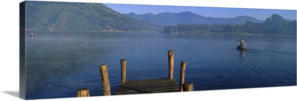 Pier on a lake, Santiago, Lake Atitlan, Guatemala
