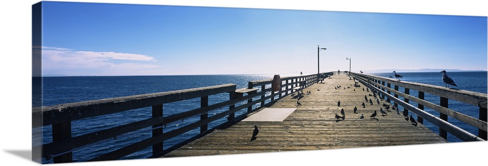 Pier over the Pacific ocean, Goleta Beach Pier, Goleta, California, USA