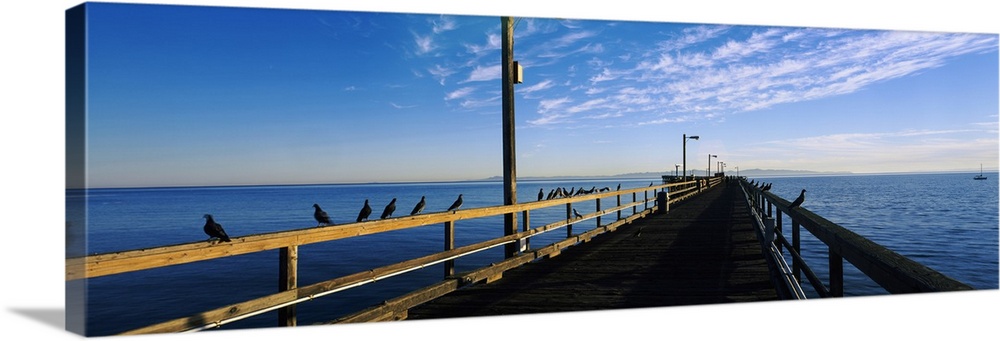 Pier over the Pacific ocean, Goleta Beach Pier, Goleta, California, USA