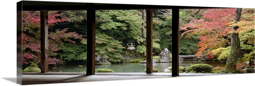 View of Japanese garden from the Renge-ji Temple in Kyoto Japan.