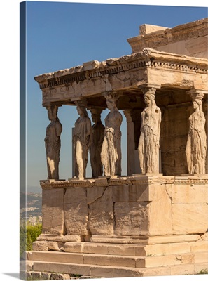 Porch of the Caryatids on the south end of the Erechtheion on the Acropolis, Greece