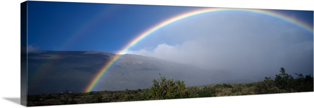 Rainbow over Mauna Loa mountain, Hawaii Volcanoes National Park, Big Island of Hawaii, Hawaii