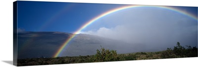 Rainbow over Mauna Loa mountain, Hawaii Volcanoes National Park, Big Island of Hawaii, Hawaii
