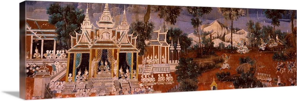 Ramayana murals in a palace, Royal Palace, Phnom Penh, Cambodia