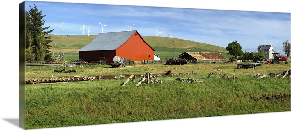 Red barn in a country farm eastern Washington State