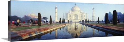 Reflection of a mausoleum in water, Taj Mahal, Agra, Uttar Pradesh, India
