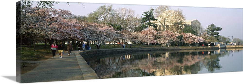 Reflection of a monument in a river, Jefferson Memorial, Potomac River, Washington DC