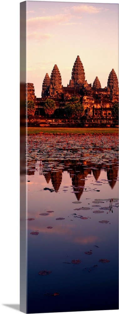 Reflection of a temple in water, Angkor Wat, Siem Reap, Angkor, Cambodia