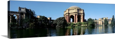 Reflection of an art museum in water Palace Of Fine Arts Marina District San Francisco California