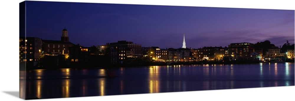 Reflection of buildings on water, Portsmouth, New Hampshire Wall Art ...