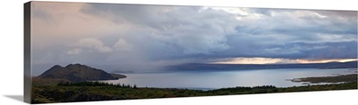 Reflection of clouds in a lake, Lake Pingvallavatn, Thingvellir National Park, Iceland