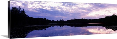 Reflection of clouds in a pond, Twin Pond, Old Forge, Adirondack Mountains, Herkimer County, New York State,