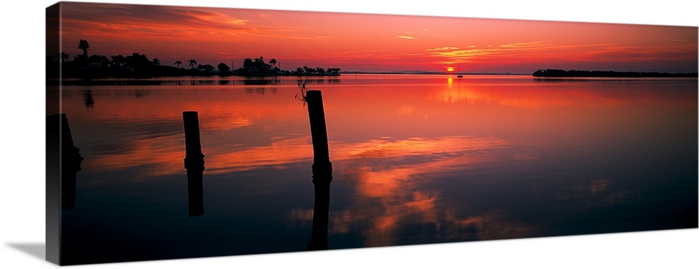 Reflection of clouds in water, Pine Island, Hernando County, Florida,