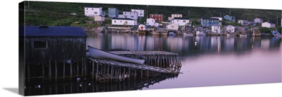 Reflection of houses in the sea, Harbor Le Cou, Newfoundland & Labrador, Canada