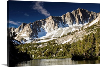 Reflection of mountain in a river, Eastern Sierra, Sierra Nevada, California