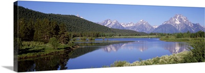 Reflection of mountains in a river, Grand Teton National Park, Wyoming