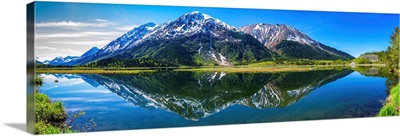 Reflection Of Mountains In Tern Lake, Tern Lake Wildlife Viewing Area, Alaska, USA