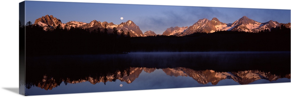 Reflection of mountains in water Little Redfish Lake Sawtooth National Recreation Area Custer County Idaho