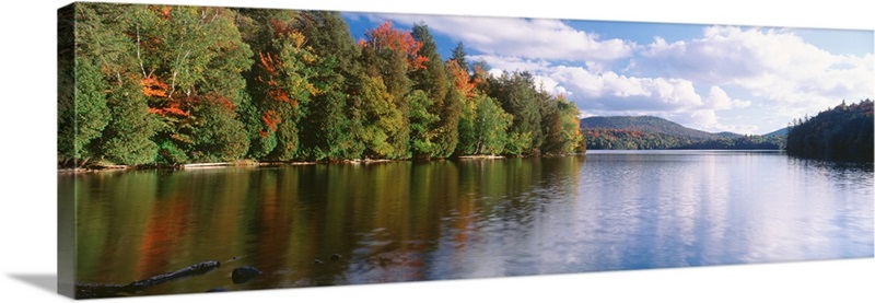 Reflection of sky in water, Moose Pond, Essex County, Adirondack ...