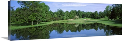 Reflection of trees on water, Wilmington Country Club, Delaware