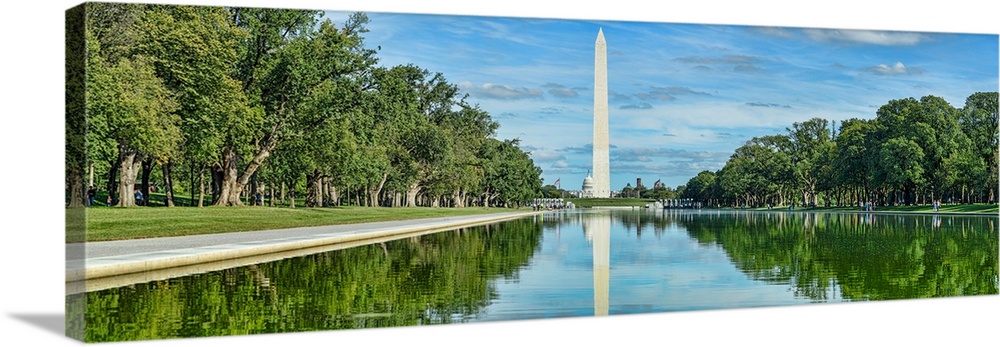 Reflection of Washington Monument on water, Washington DC, USA