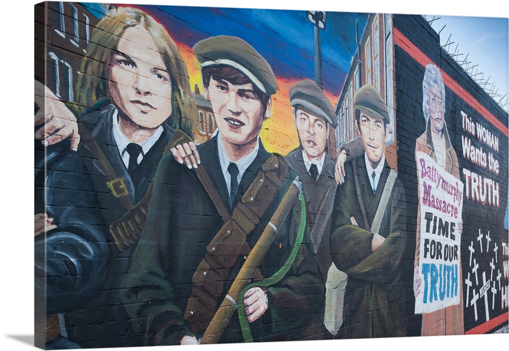 Republican murals against british rule, falls road, belfast, northern Ireland.