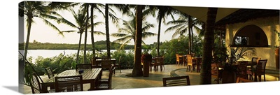 Restaurant surrounded with palm trees, Pilipan Restaurant, Watamu, Coast Province, Kenya