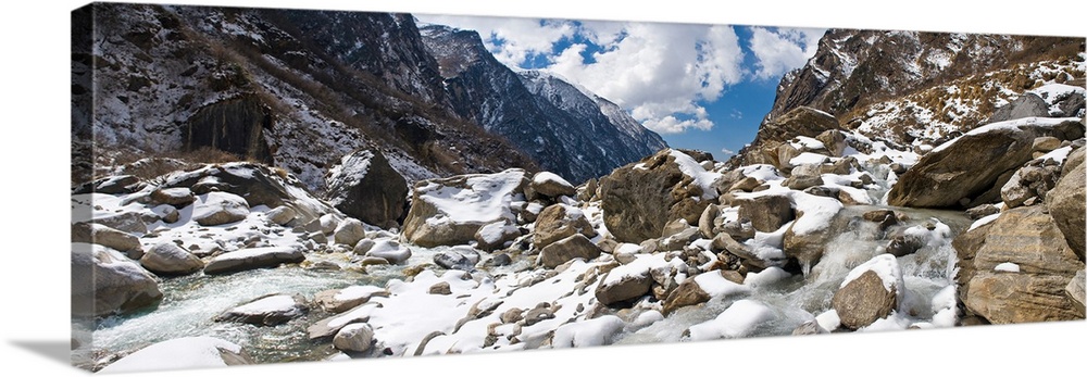 River flowing through rocks, Modi Khola River, Annapurna Range, Himalayas, Nepal