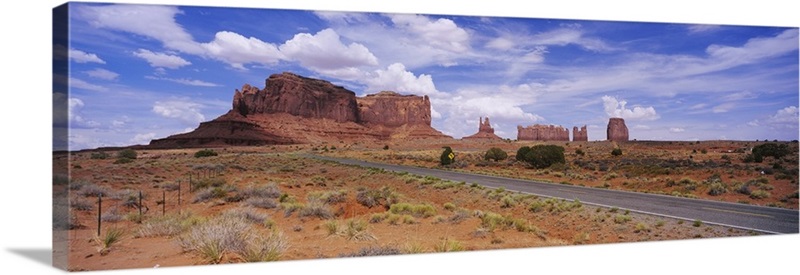 Road passing through a desert, Monument Valley Tribal Park Wall Art ...