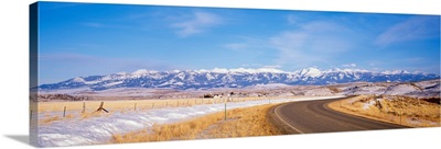 Road passing through a landscape, Crazy Mountains, Montana