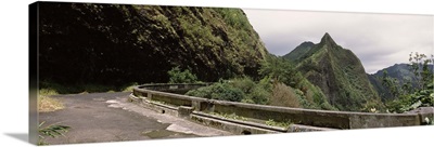 Road passing through a mountain range, Old Pali Highway, Oahu, Hawaii