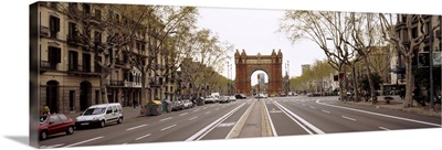 Road passing through an archway, Arc De Triomf, Barcelona, Catalonia, Spain