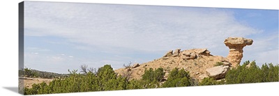 Rock formation on a landscape, Camel Rock, Espanola, Santa Fe, New Mexico