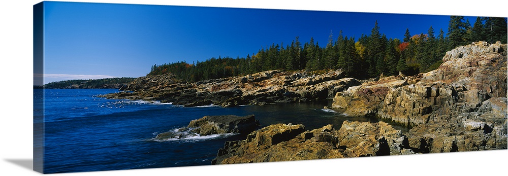 Rock formations at the coastline, Acadia National Park, Maine