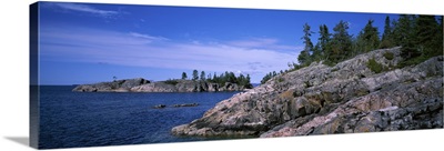Rock formations at the lakeside, North Shore, Lake Superior, Ontario, Canada