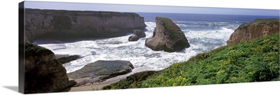 Rock formations in the ocean, Santa Cruz County, California