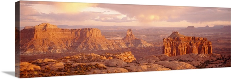 Rock formations on a landscape, Canyonlands National Park, Utah Wall ...