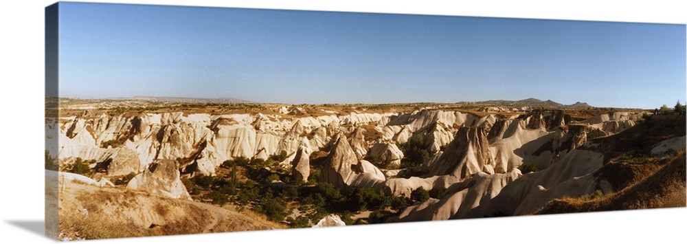 Rock formations on a landscape, Cappadocia, Central Anatolia Region, Turkey