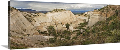 Rock formations on a landscape, Kasha Katuwe Tent Rocks, Santa Fe, New Mexico