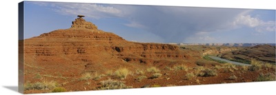 Rock formations on a landscape, Mexican Hat, San Juan county, Utah